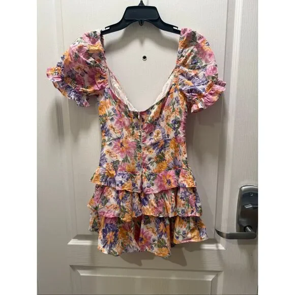 Sweet Pot sage And Paige New Bloom Mini Dress Pink Multi Size 4 - Picture 7 of 9